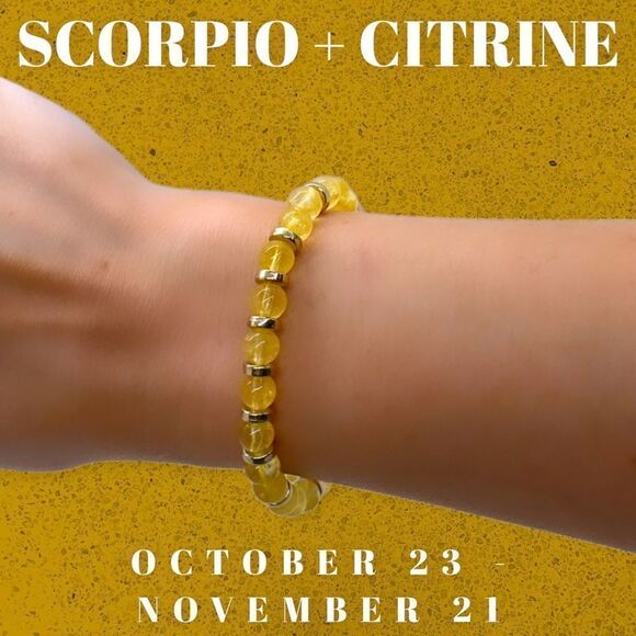 NWT Wool + Pepper Co. Scorpio + Citrine Bracelet - Zodiac x Gemstone Collection - Picture 12 of 13